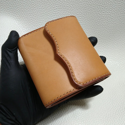 20%オフ！3つ折りショートウォレット〜compact tri-fold wallet liscio natural〜 9枚目の画像