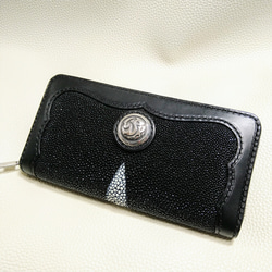 スティングレイラウンドファスナーウォレット～zipper long wallet black～stingray 1枚目の画像