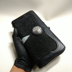 スティングレイラウンドファスナーウォレット～zipper long wallet black～stingray 6枚目の画像