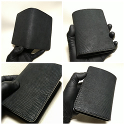 ショートウォレット ヌバックリザード～billfoldwallet～nubuck lizard black 2枚目の画像