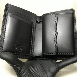 ショートウォレット ヌバックリザード～billfoldwallet～nubuck lizard black 4枚目の画像