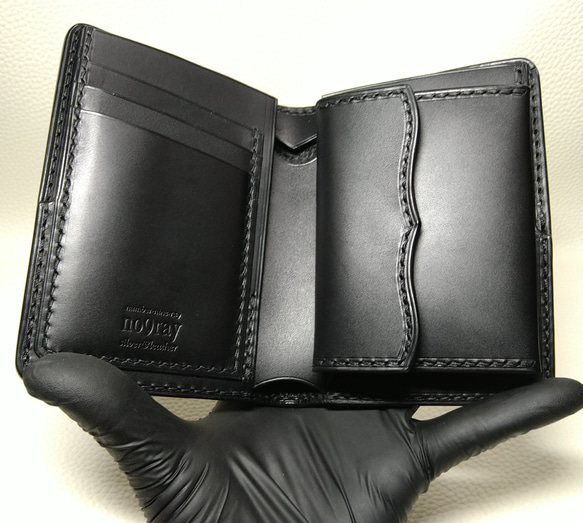 ショートウォレット ヌバックリザード～billfoldwallet～nubuck lizard black 4枚目の画像