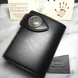 販売終了〜限定皮革レザーショートウォレット(二つ折り革財布)～billfold wallet～　 1枚目の画像