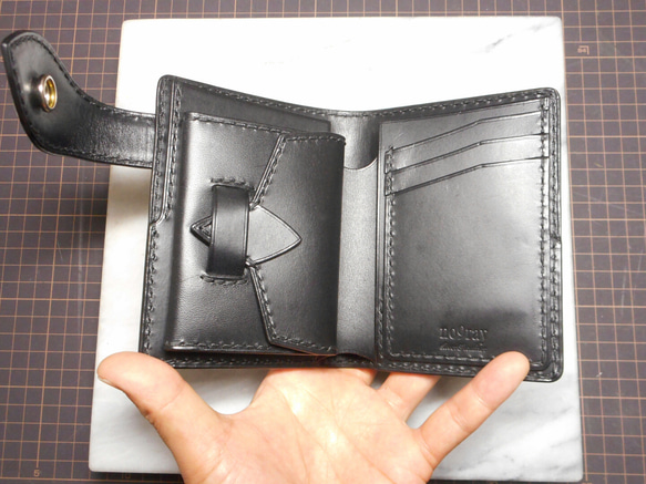 販売終了〜限定皮革レザーショートウォレット(二つ折り革財布)～billfold wallet～　 2枚目の画像