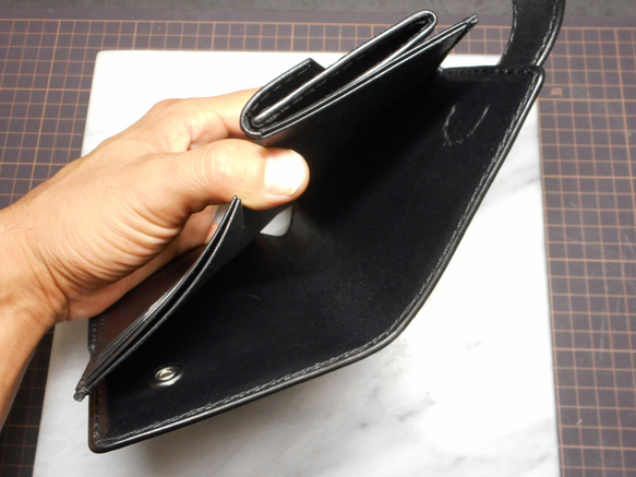 販売終了〜限定皮革レザーショートウォレット(二つ折り革財布)～billfold wallet～　 3枚目の画像