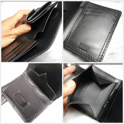 販売終了〜限定皮革レザーショートウォレット(二つ折り革財布)～billfold wallet～　 4枚目の画像