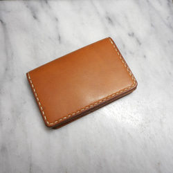 販売終了〜限定皮革カードケース(名刺ケース)シニュー糸ver.～card case camel～ 1枚目の画像