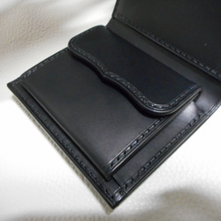 20％オフ！3つ折りショートウォレット〜compact tri-fold wallet black〜 4枚目の画像