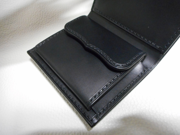 20％オフ！3つ折りショートウォレット〜compact tri-fold wallet black〜 4枚目の画像