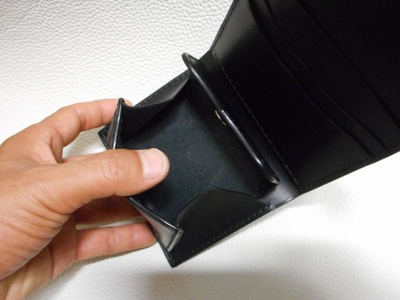 20％オフ！3つ折りショートウォレット〜compact tri-fold wallet black〜 6枚目の画像