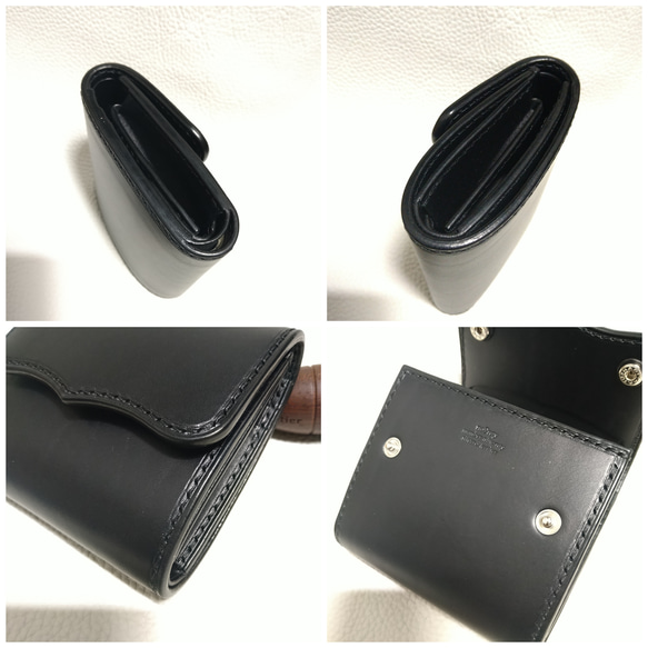 20％オフ！3つ折りショートウォレット〜compact tri-fold wallet black〜 8枚目の画像