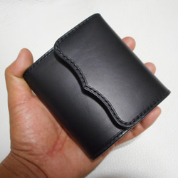 20％オフ！3つ折りショートウォレット〜compact tri-fold wallet black〜 9枚目の画像