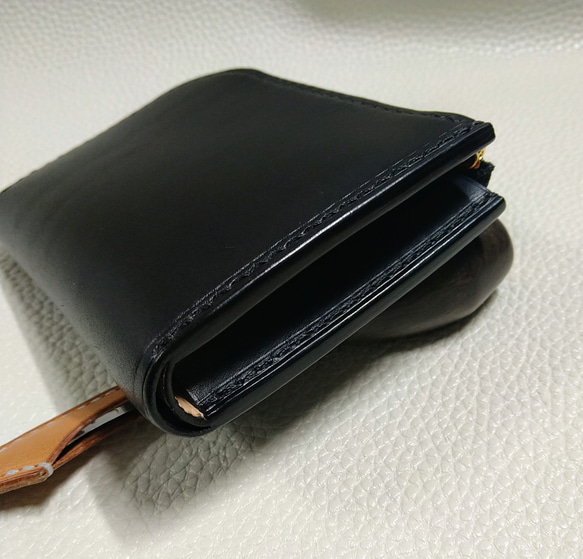 L字ファスナーウォレット～zipper wallet black&natural～ 4枚目の画像