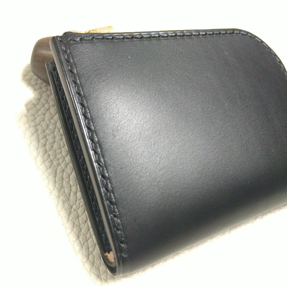 L字ファスナーウォレット～zipper wallet black&natural～ 5枚目の画像