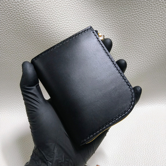 L字ファスナーウォレット～zipper wallet black&natural～ 6枚目の画像