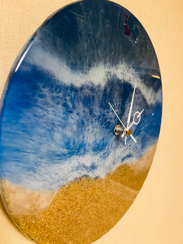 レジン 時計　掛け時計　ハワイビーチ 4枚目の画像