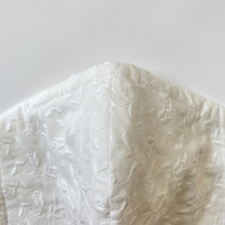 【SALE】チューリップ刺繍のコットンレース立体布マスク｜リネンガーゼ 6枚目の画像