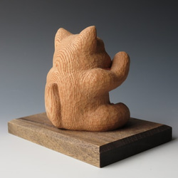 木彫　欅の招き猫 4枚目の画像