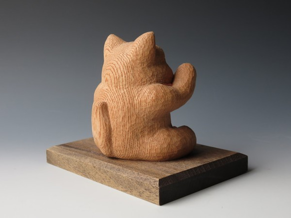 木彫　欅の招き猫 4枚目の画像