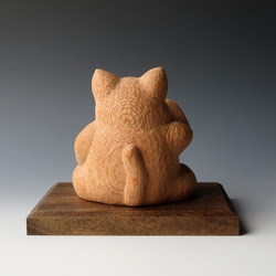 木彫　欅の招き猫 5枚目の画像