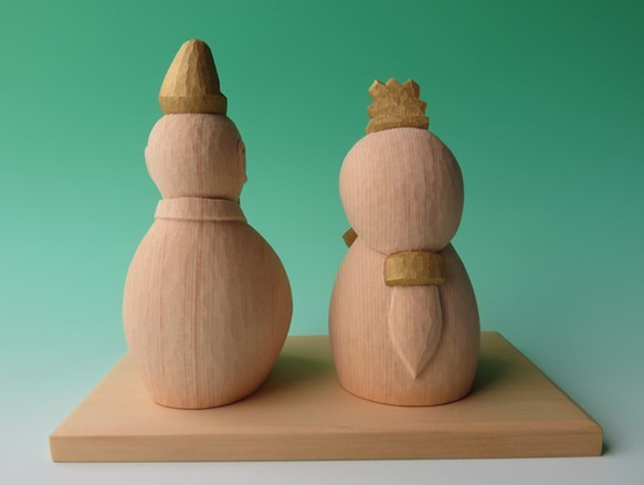 木彫　福々雛 3枚目の画像