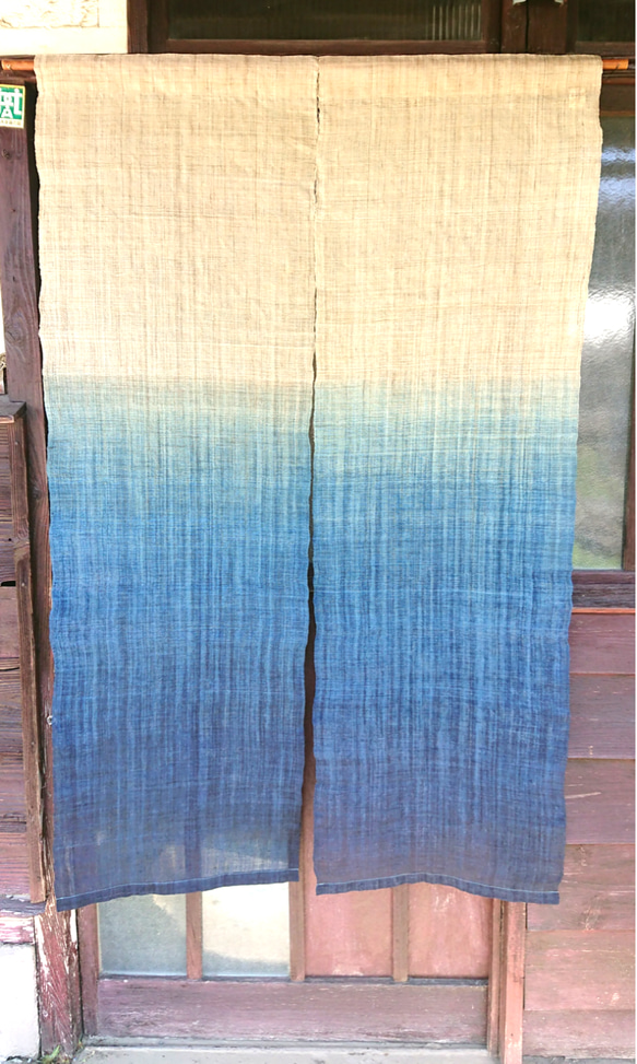 藍染 麻生平暖簾 1枚目の画像