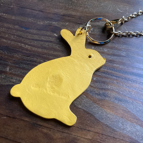 受注製作（納期約3週間）】お月見うさぎのレザーバッグチャーム