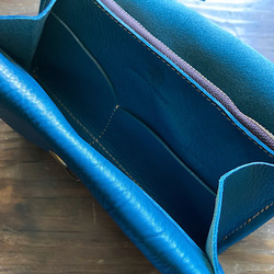 【受注製作（納期約1ヶ月半）】イタリアンレザー＊長財布 「series-envelope」フェルメールブルー 8枚目の画像