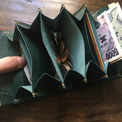 【納期約1ヶ月半】純国産ヌメ革『ロロマ』使用◆二つ折り財布『avanico-harf』プルーニャ 5枚目の画像
