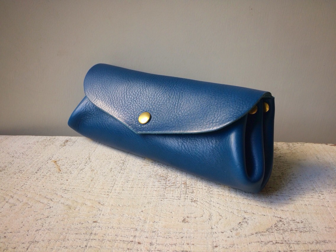 【受注製作（納期約1ヶ月半）】イタリアンレザー＊コロコロ長財布 「fave」L フェルメールブルー