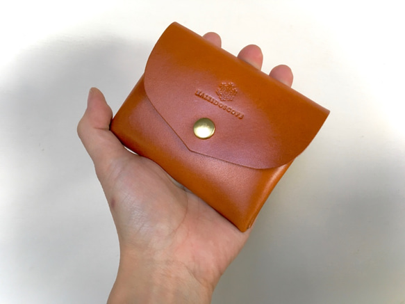 【受注製作（納期約1週間）】栃木レザー＊コンパクト財布「series-envelope」飴色 2枚目の画像