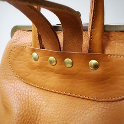 [定制（交貨時間約 2-2.5 個月）]栃木皮革 Gamaguchi Nume 皮革帆布背包“ruotare”MB 第4張的照片