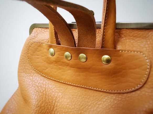 [定制（交貨時間約 2-2.5 個月）]栃木皮革 Gamaguchi Nume 皮革帆布背包“ruotare”MB 第4張的照片