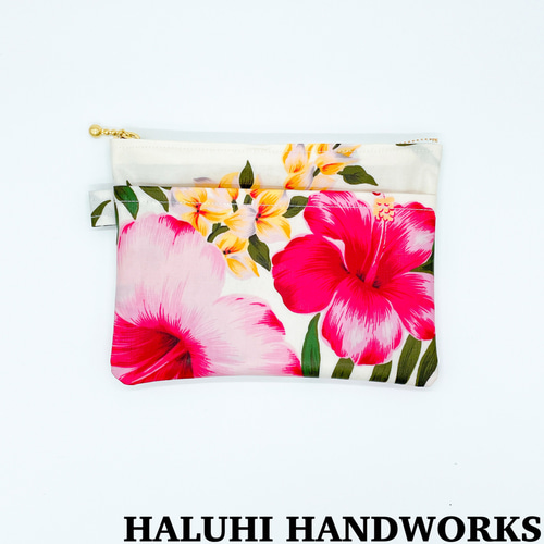 ハイビスカス 小物入れポーチ(中) ポーチ HALUHI HANDWORKS 通販