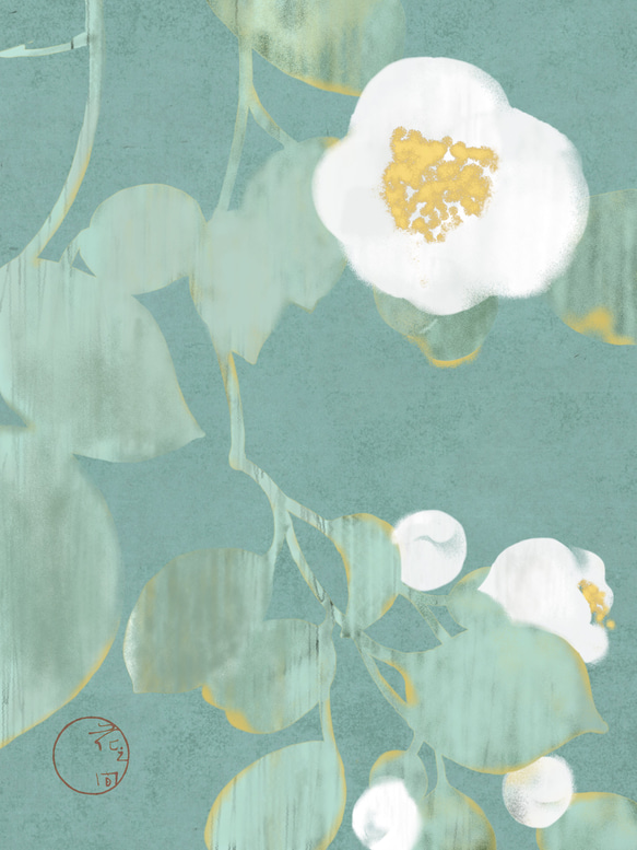 【期間限定送料無料】 和紙プリント 白椿 絵画 hananoma 通販 8753474｜Creema(クリーマ) 絵画