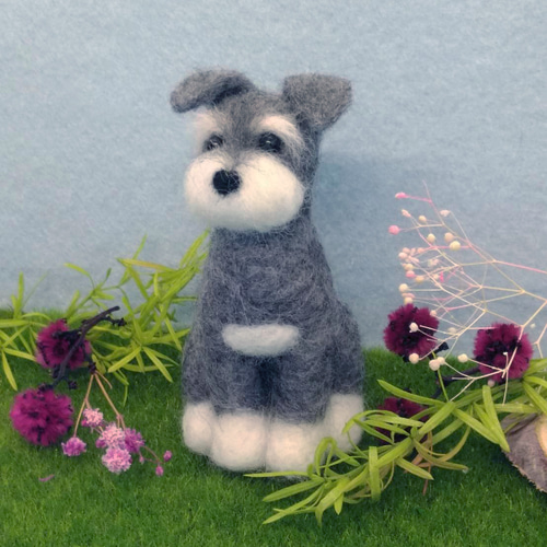 ミニチュアシュナウザー おすわり 羊毛フェルト わん♡らぶ 通販
