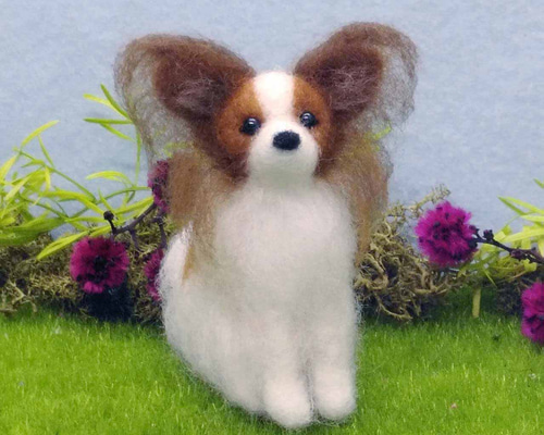 羊毛フェルト パピヨン ハンドメイド 犬 - メルカリ