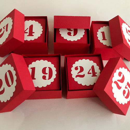 アドベントカレンダー / 入れ子箱・5セット 合計25箱(数字1～25