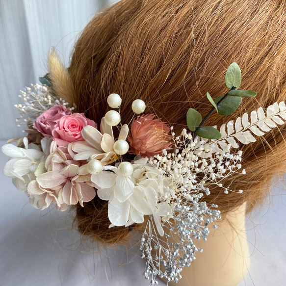Myheritagedubai - ドライフラワー髪飾り プリザーブドフラワー 結婚式 