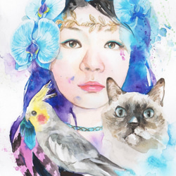 Custom Personal Water color Portrait Painting 8枚目の画像