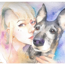 Custom Couple/ Friends Portrait Water colour for two face 3枚目の画像