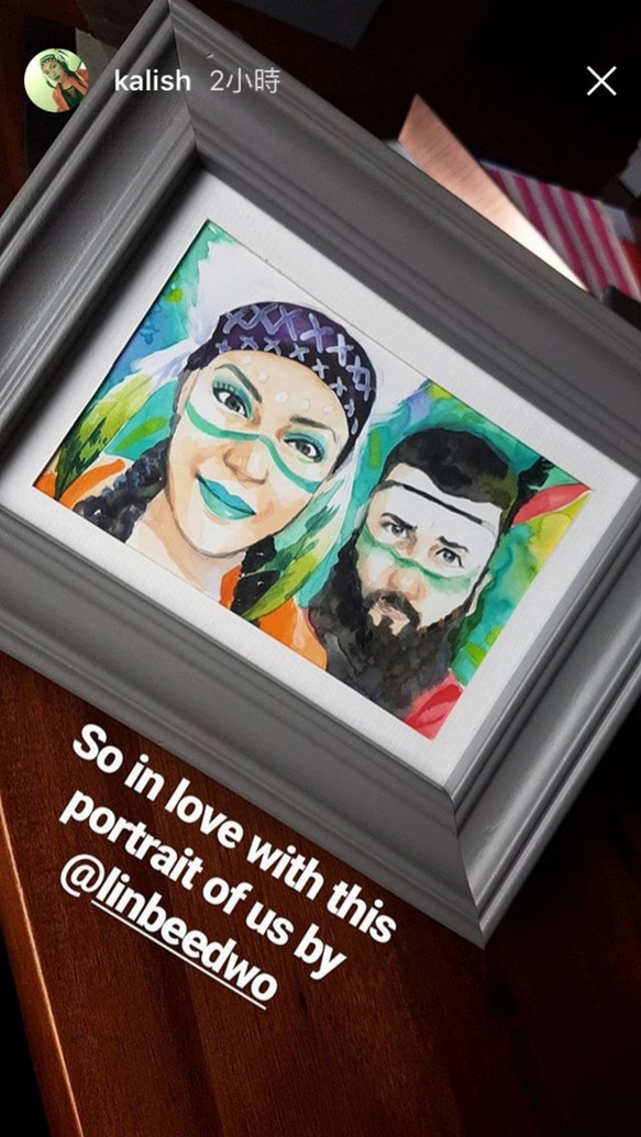 Custom Couple/ Friends Portrait Water colour for two face 8枚目の画像