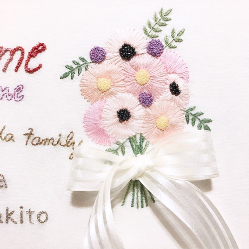 刺繍 ファミリーボード ウェルカムボード A4サイズ 受注製作