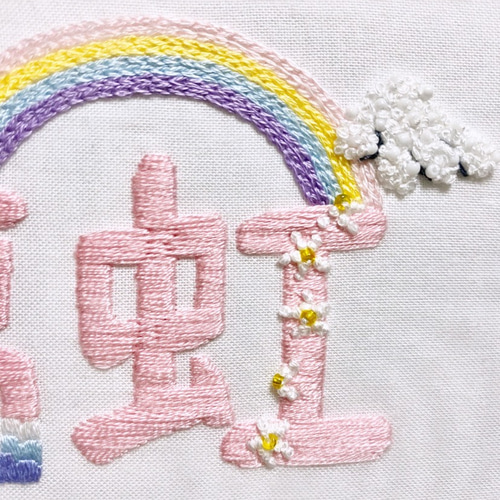 命名書 刺繍 A5サイズ 漢字 受注製作 ネームボード ベビーボード
