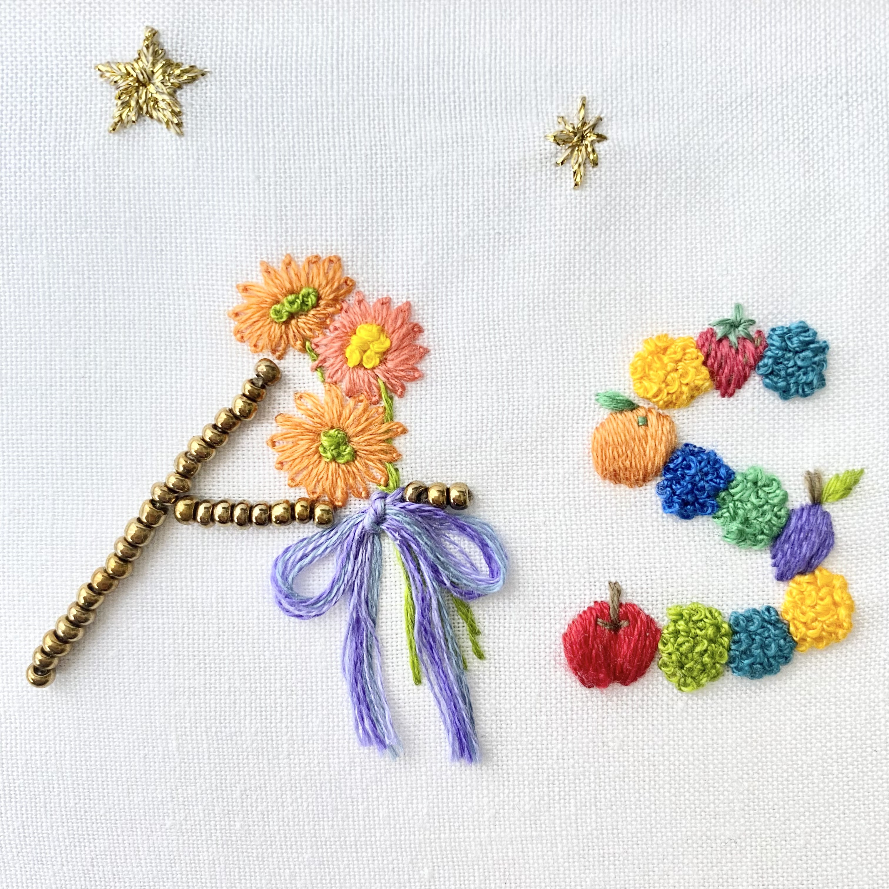 命名書　刺繍　A5サイズ　受注製作　ネームボード　ベビーボード　バースボード