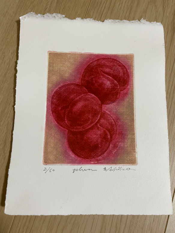 銅版画/Plum(額縁つき) 5枚目の画像