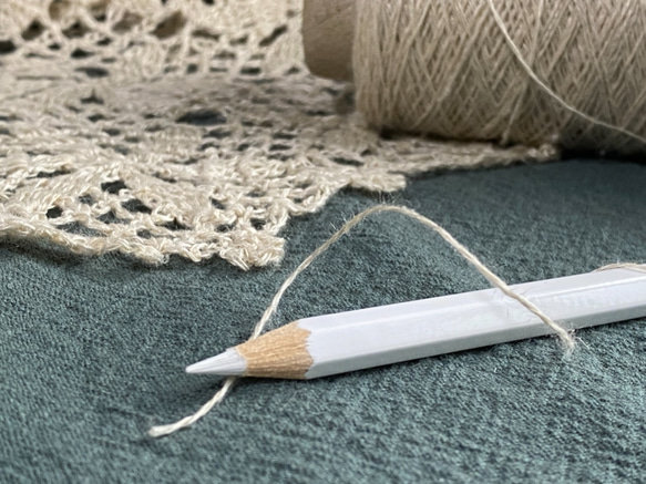 モザイクタイルの様なフレンチリネン·モチーフ編みストール/スカーフ(マルチカラー·オーキド) 8枚目の画像