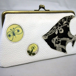 Mina Perhonen和真皮錢包Wallet Angel Fish白色庫存商品 第1張的照片