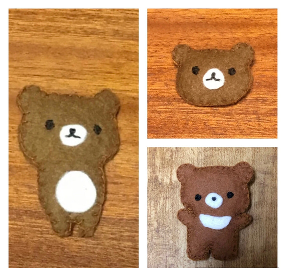 くまブローチ フェルトマスコット ブローチ ちいさなうさぎ 通販  