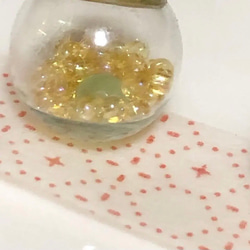 ガラスドーム ハーバリウム 星の砂 天然石 ネックレス ゴールド/シルバー 2枚目の画像